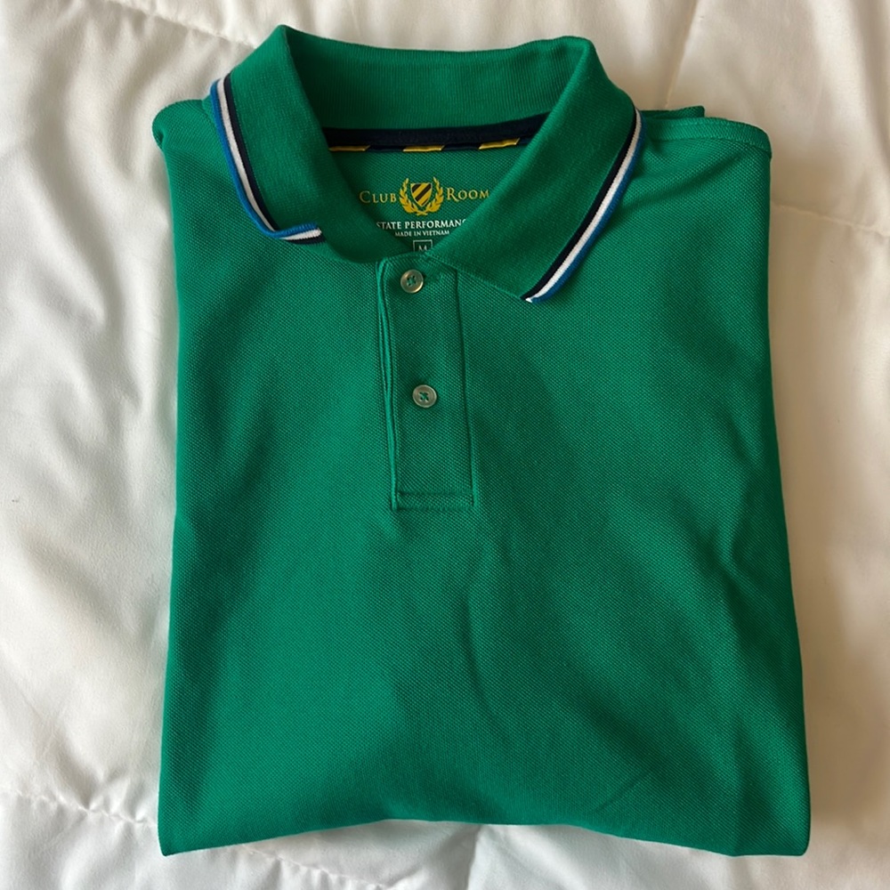 Club Room, M, green collard shirt
